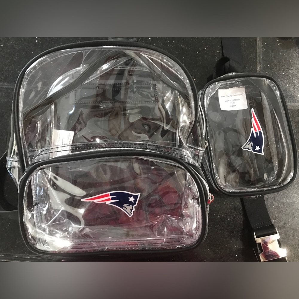 New England Patriots stadium backpack and fanny pack